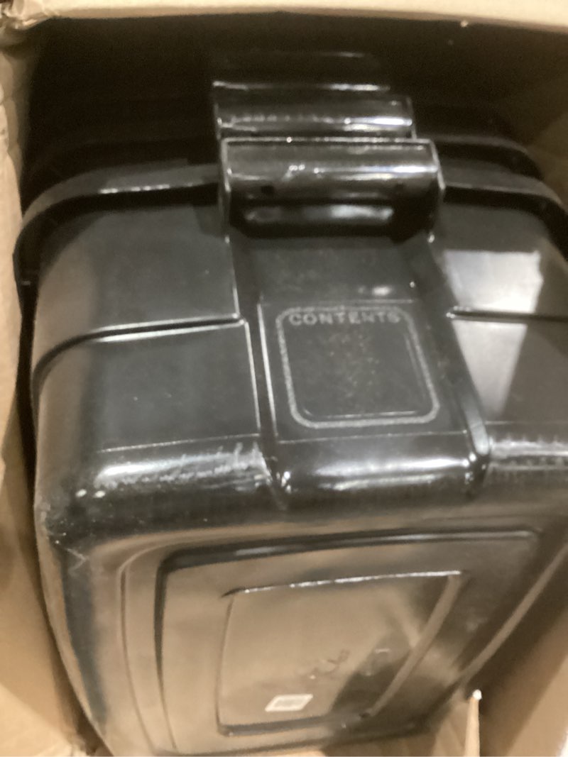 Condition photo showing Good Condition for Rubbermaid 6-Pack Totes for Storage with Lids, Heavy Duty Plastic Storage Bins with Lids, Black Gray, 10 GAL - Stackable for Garage, Attic, Camping (10 GAL - 6 Pack Solid Black and Grey)