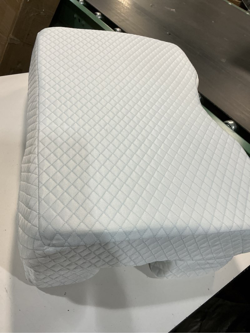 Condition photo showing As Is for Side Sleeper Pillow with Arm Hole - Adjustable Shoulder Pillow for Side Sleepers, Memory Foam Pillow Provides Support & Reduces arm Pressure, Cooling Arm Pillows, Rotator Cuff Pain Relief White