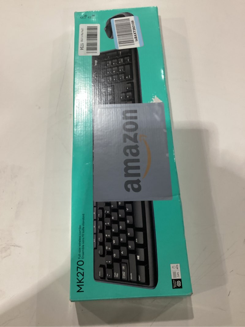 Logitech MK270 Wireless Keyboard and Mouse Combo for Windows, 2.4 GHz, 8 Multimedia Keys, PC, Laptop