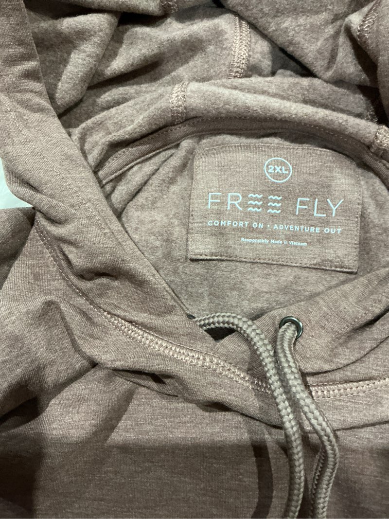 Condition photo showing Good Condition for free fly m bamboo lw fleece hoodie heather gray size 2xl
