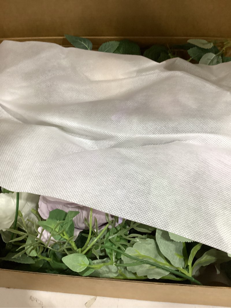 Condition photo showing New/Like New for Ling's moment Wedding Arch Flowers - 6.5FT Floral Garland for Ceremony Arbor Backdrop Decoration - Artificial Rose Floral Swag for Sweetheart Table Birthday Party, Baby Shower, Purple Prpl-lilac & Cream