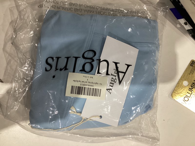 Condition photo showing New/Like New for Women's Bustier Corset Crop Tank Tops Sleeveless Trendy Scoop Neck for Women Going Out Tops Summer Sexy High Impact Medium Sky Blue