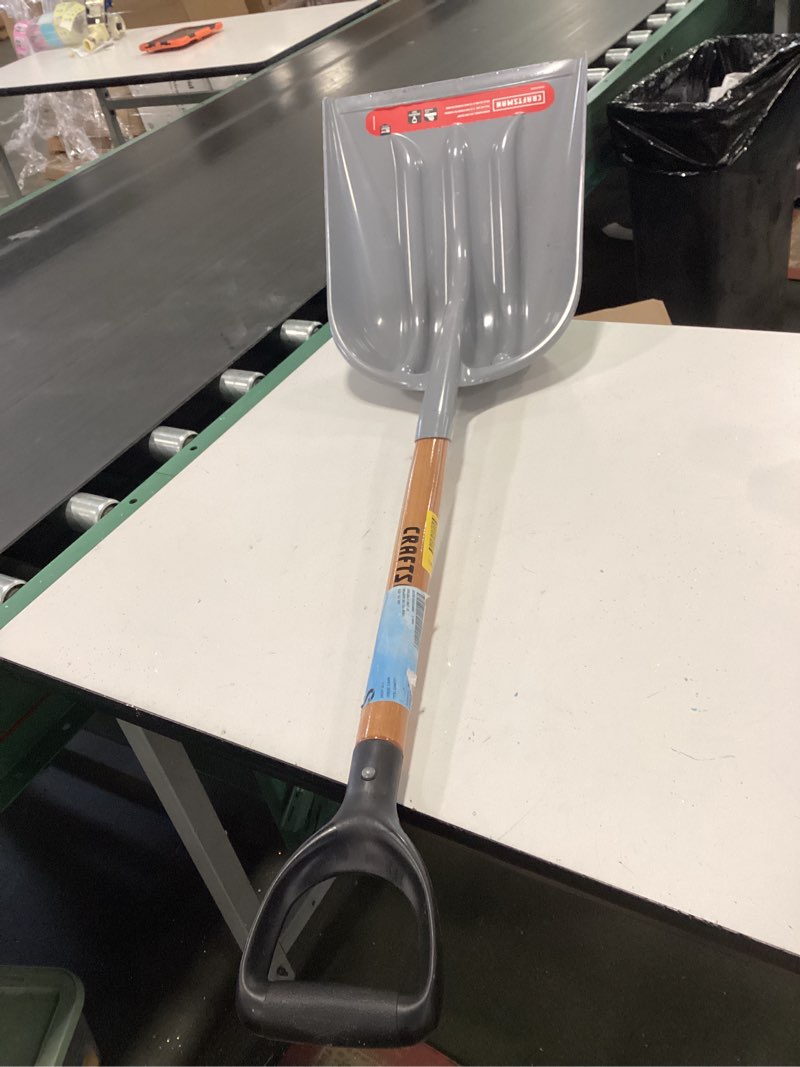 Condition photo showing Good Condition for Aluminum Snow Shovel for Driveway, 45-Inch Large Capacity Blade, 3.5lbs Lightweight with Fiberglass D-Grip Handle, Heavy Duty Metal Snow Removal Tool for Home and Garden