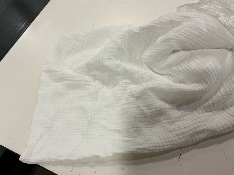 Condition photo showing As Is for european linen cotton stitch quilted euro sham  color: ivory 