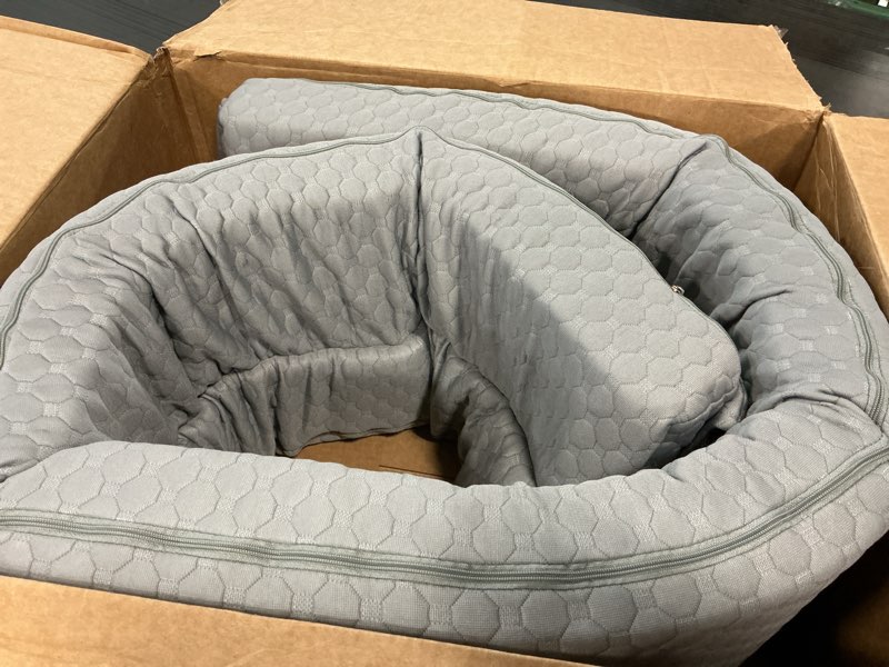 Condition photo showing Good Condition for EUHAMS King Size Bed Wedge Pillow - Bed Gap Filler Mattress Wedge Headboard Pillow Close The Gap 0-7" Between Your Headboard and Mattress or Wall for Sleeping Backrest Pillow (76"x10"x6" Gray) Grey King(10 in x6 in x76 in-Big)