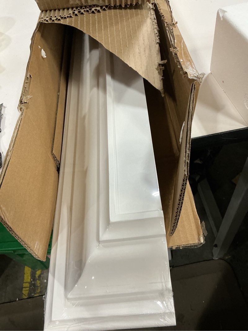 Condition photo showing New/Like New for WELLAND 36 Inch Solid Pine Wood Floating Shelves Wall Mounted,Corona Crown Molding Floating Wall Display Shelf,White Finished. 36-Inch White