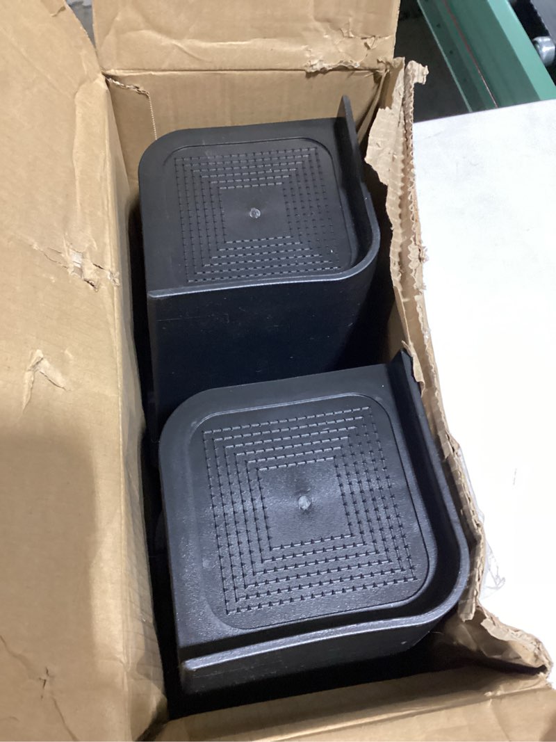 Condition photo showing Good Condition for bed risers 1 inch, 2 inch, 3 inch, 4 inch, 6 inch, 8 inch heavy duty, oversized furniture riser for couch sofa table chair leg frame dorm, support up to 6000 lbs (black 8 pack, 8 inch)- 9 black 8 pack 8 inch