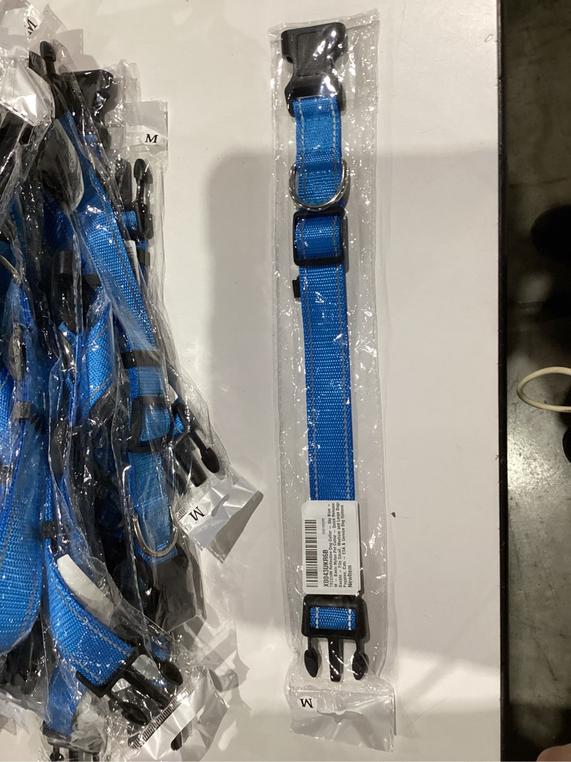 Condition photo showing New/Like New for TECEUM Reflective Dog Collar – Sky Blue – M – Extra Soft Padding – Basic Nylon Pet Collar – Quick Release Buckle – Fits Small, Medium and Large Dogs, Puppies, Cats – ESA & Service Dog Options Sky blue Medium
