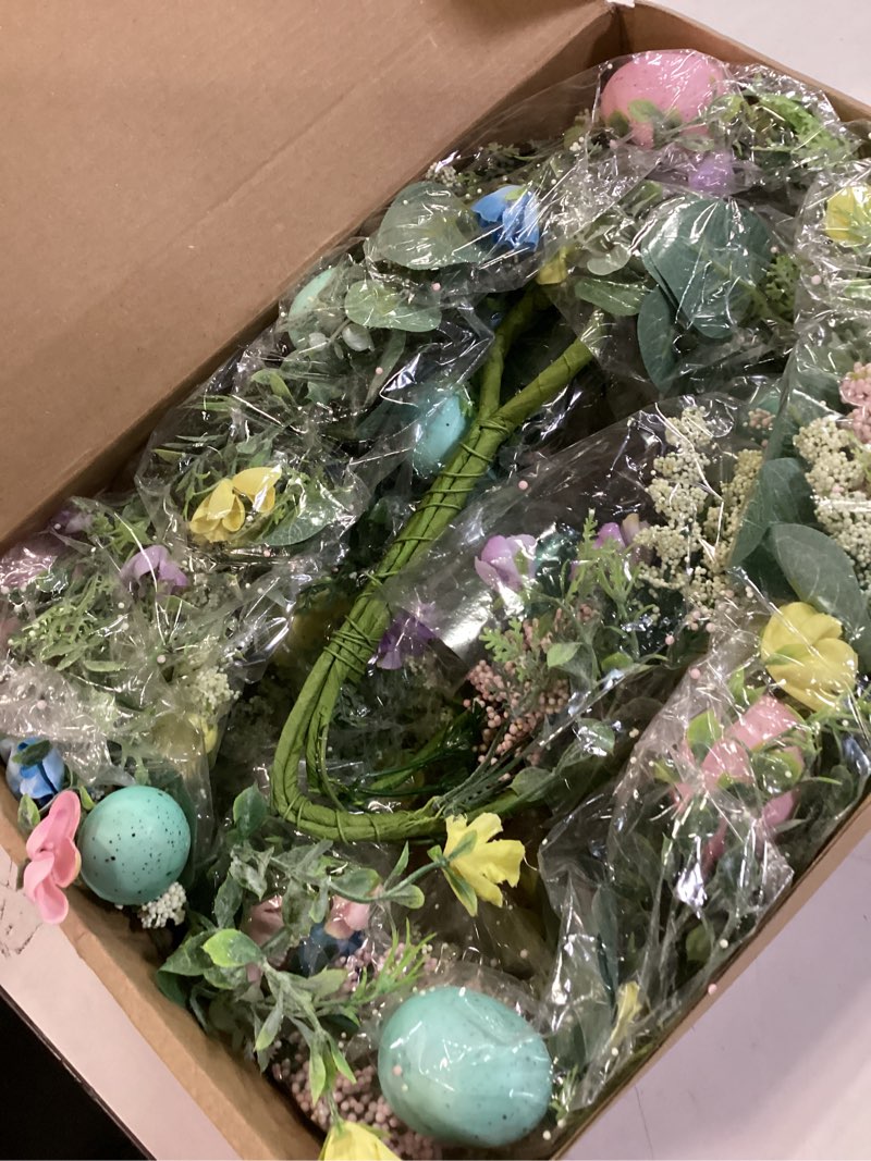Condition photo showing New/Like New for 6Ft Easter Egg Garland for Mantle Easter Decorations Spring Floral Garland Gifts Home Decor Wall Window Table Party Easter Garland with Eggs