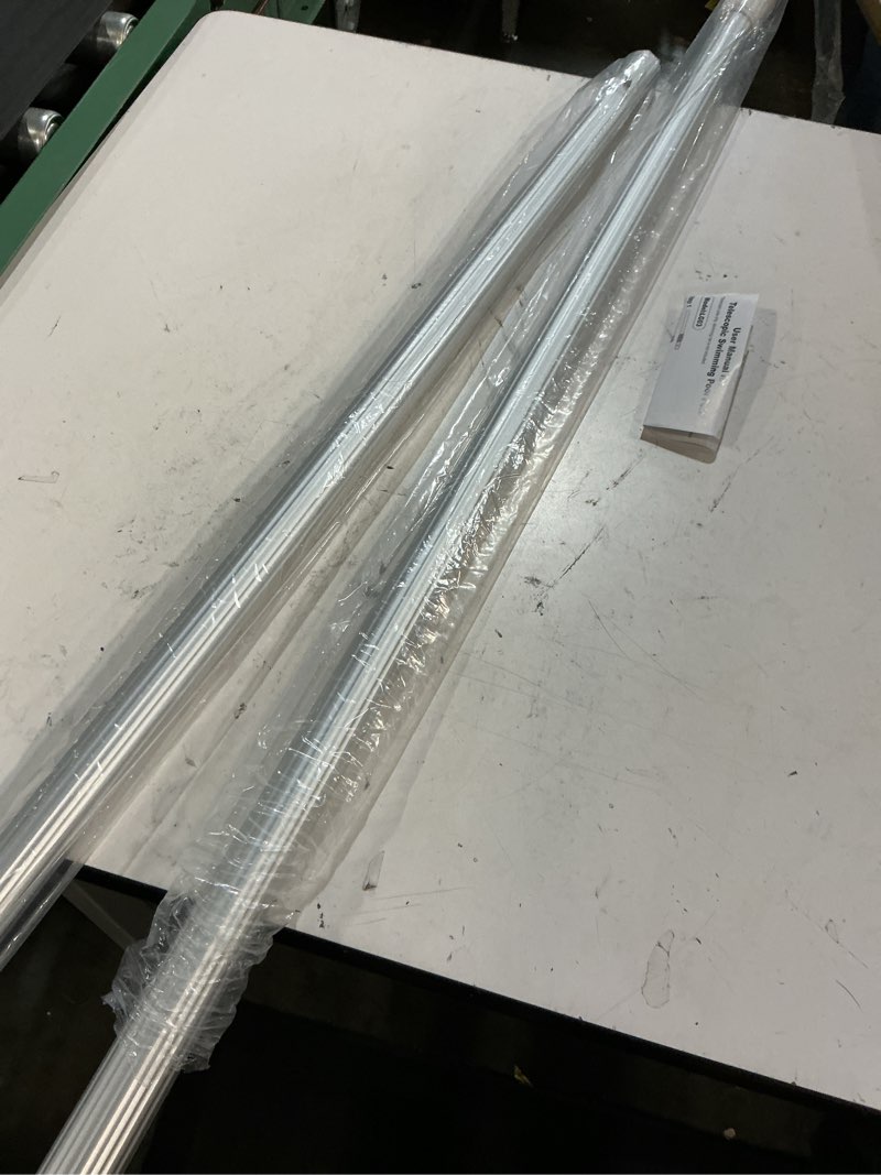 Condition photo showing Good Condition for 15ft telescopic pool pole, pool skimmer pole heavy duty, adjustable 3 piece expandable step-up, universal pole for skimmer nets, rakes, brushes, vacuum heads cleaning.