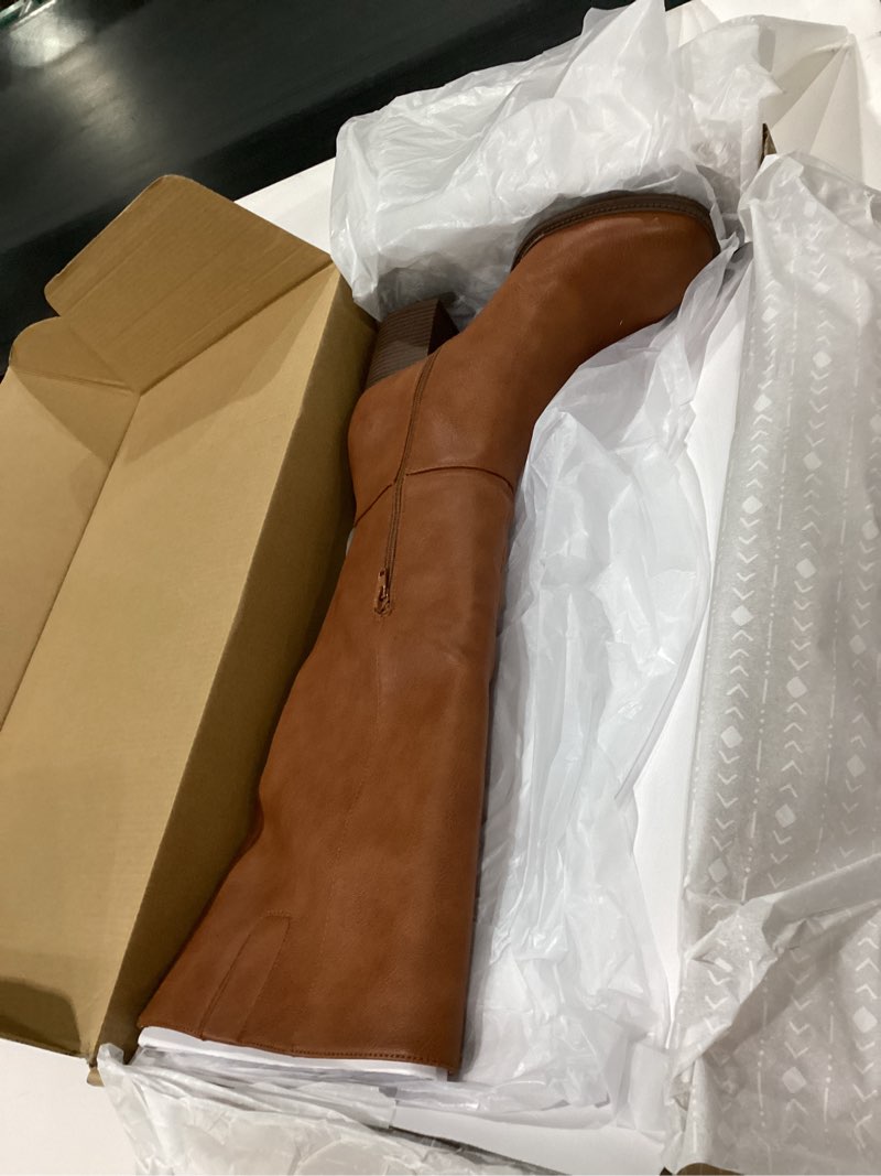 Condition photo showing Good Condition for ZODIAC Women's, Riona Block Heel Tall Boot 8 Cognac Brown