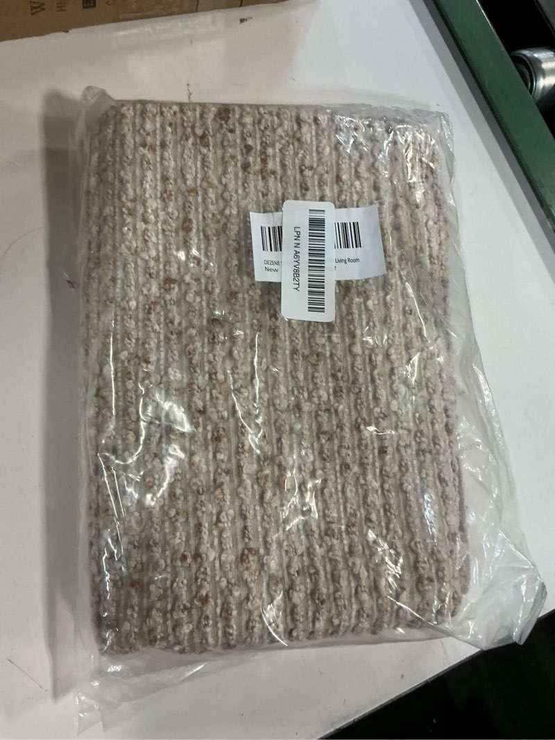 Condition photo showing Good Condition for Striped Throw Pillow Covers 20x20 Set of 2 Beige Textured Boucle Chic Morden Boho Accent Farmhouse Square Decorative Couch Pillow Covers for Home Decor Bed Sofa Living Room Beige 20" x 20" (Pack of 2)
