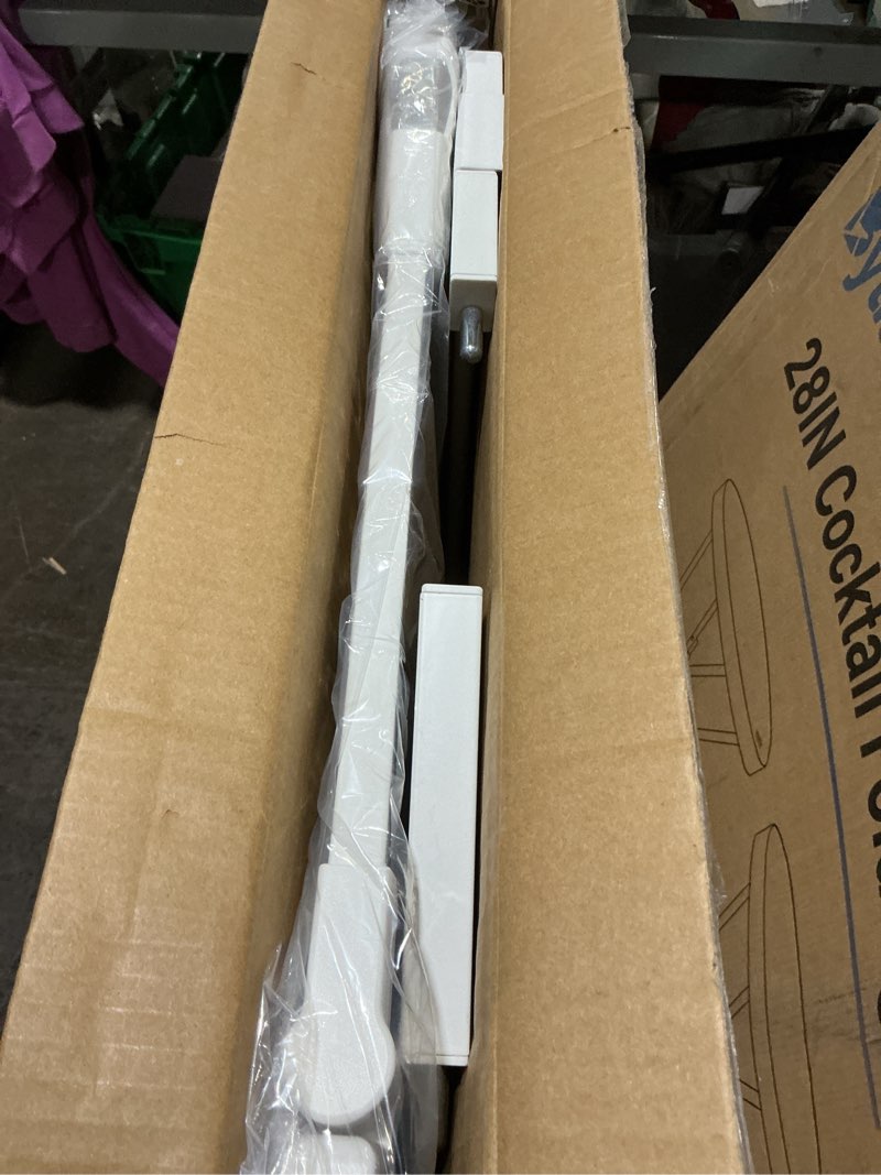 Condition photo showing New/Like New for babelio safety gate door fits for stairs, narrow and wide doorways with auto close, easy install, no drilling, pressure mounted for baby, child, pets, dog/puppy, 26''-40'', white white 30"tall 26"-40" wide