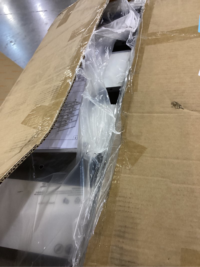 Condition photo showing New/Like New for LUMTOK 8 Drawers Corner Dresser with Storage Fabric Drawers and Open Shelves for Small Space?Bedroom?Entryway?Living Room (Black Wood Veins)