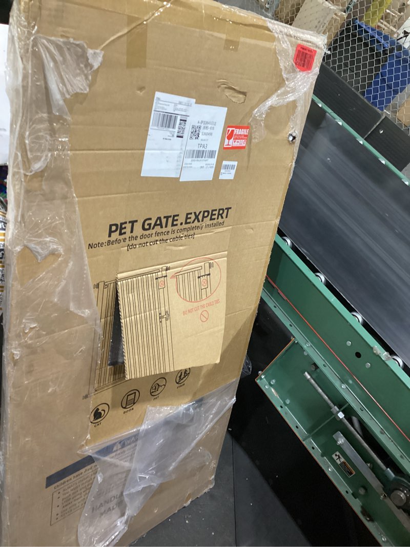 Condition photo showing Good Condition for 71 inch extra tall gate pet gate,29.92"-49" extra wide pressure mounted,cat gates for stairs, kitchen,doorways (white)