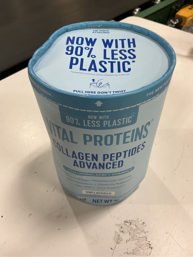 Condition photo showing New/Like New for (Best by:03/Nov/2027) Vital Proteins Collagen Peptides Powder Advanced with Hyaluronic Acid & Vitamin C, 20oz Collagen Protein, Unflavored, 27 Servings Unflavored 27 Servings (Pack of 1)