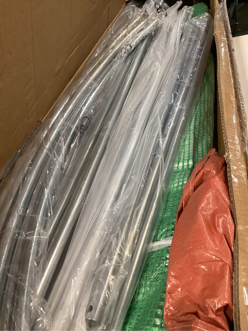 Condition photo showing Good Condition for outsunny 12' x 10' x 7' outdoor walk-in greenhouse, tunnel green house with roll-up windows, zippered door, pe cover, heavy duty steel frame, green green 12' x 10' x 7'