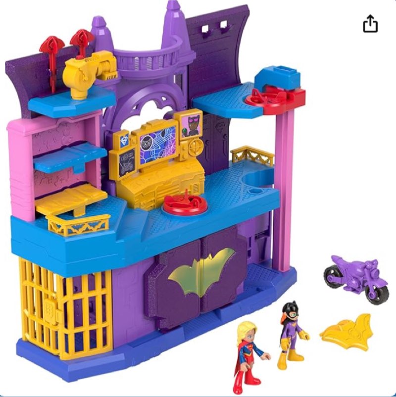 Fisher-Price Imaginext DC Super Friends Toy Batgirl Hero Hideout Playset with 2 Figures & 5 Accessories for Pretend Play Kids Ages 3+ Years