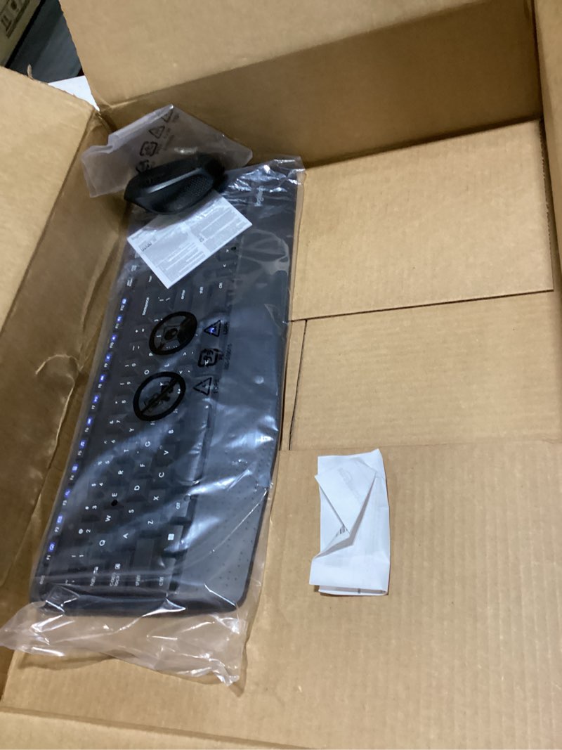 Condition photo showing Good Condition for Logitech MK345 Wireless Keyboard and Mouse Combo with Palm Rest, 2.4 GHz USB Receiver, Compatible with PC, Laptop, Black Combo 1 Pack