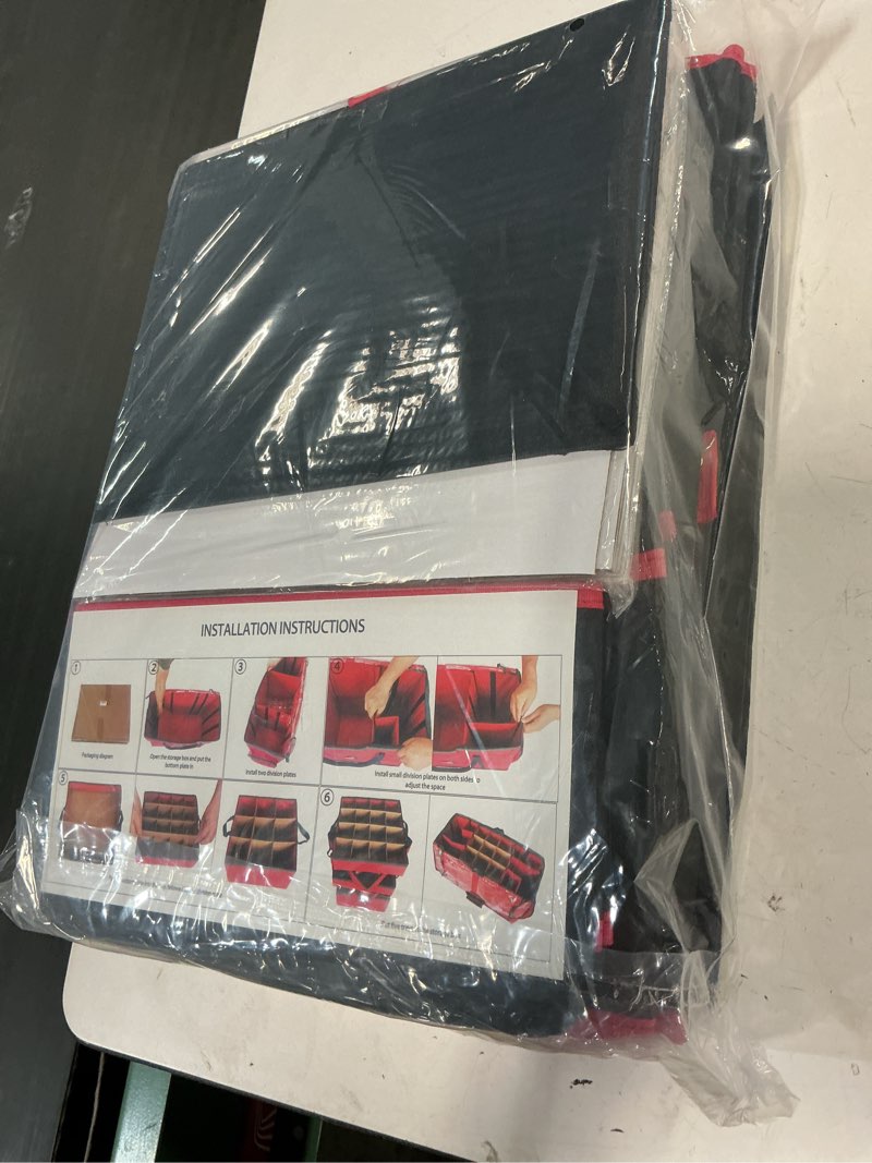 Condition photo showing New/Like New for Large 2-in-1 Christmas Ornament Storage Box - High Capacity Storage, Easy Organization Protect Your Holiday Decorations (Black)