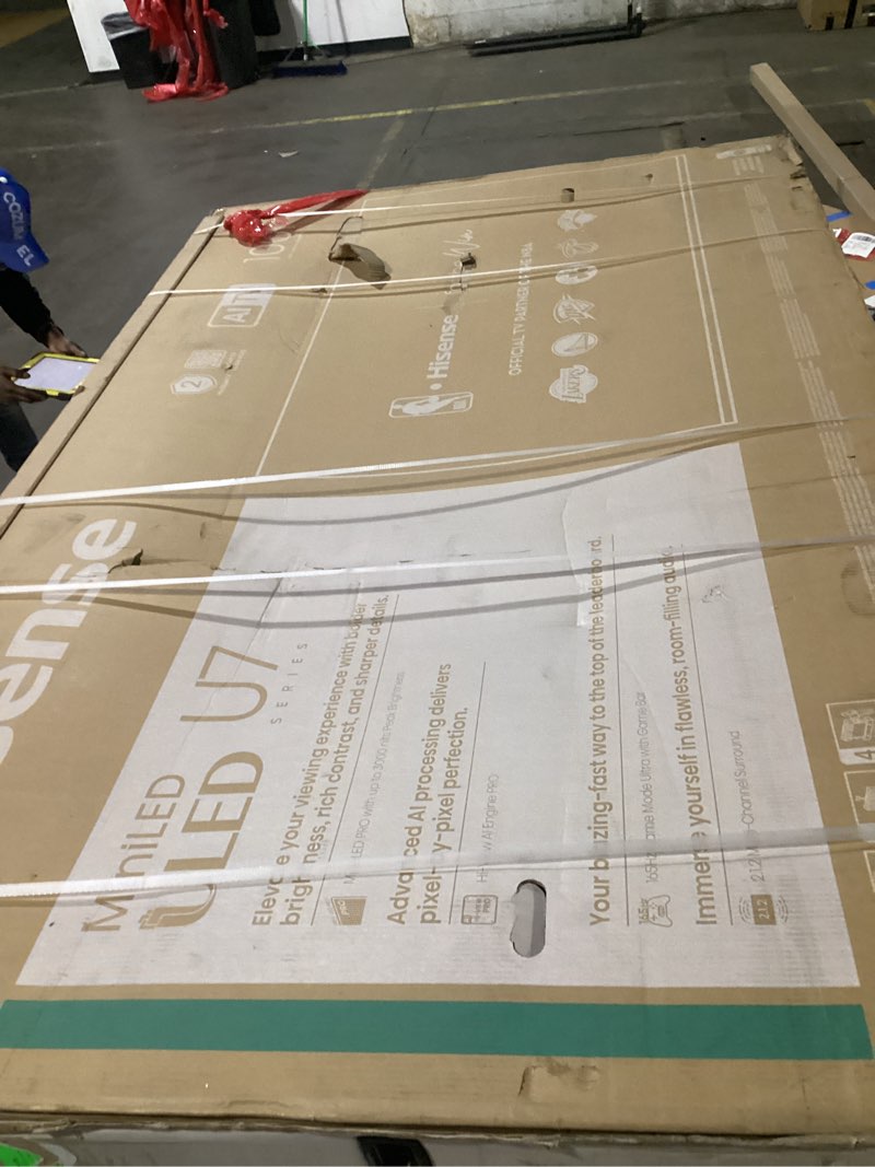 Condition photo showing New/Like New for Hisense 100-Inch Class QD6 Series QLED 4K UHD Smart Fire TV (100QD6QF, 2025 Model) - QLED, Native 144Hz, Dolby Vision IQ, Dolby Atmos, Motion Rate 240, HDR 10+, Game Mode Plus, Alexa Built in