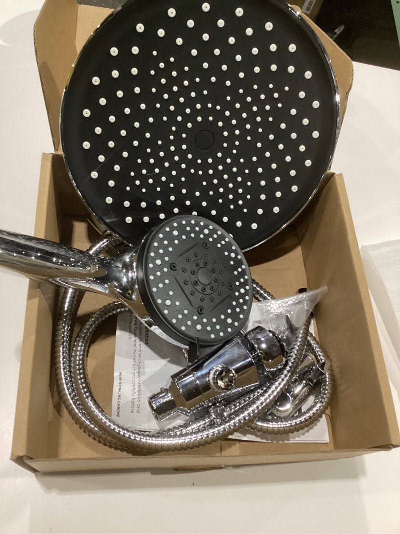 Condition photo showing As Is for Magnetic Shower Head Effective Filtration with 10 Spray Handheld, 10" High Pressure Rainfall Shower Heads, Adjustable Extension Arm, Detachable Hand Held Showers Head Power Jets for Bathroom, Chrome