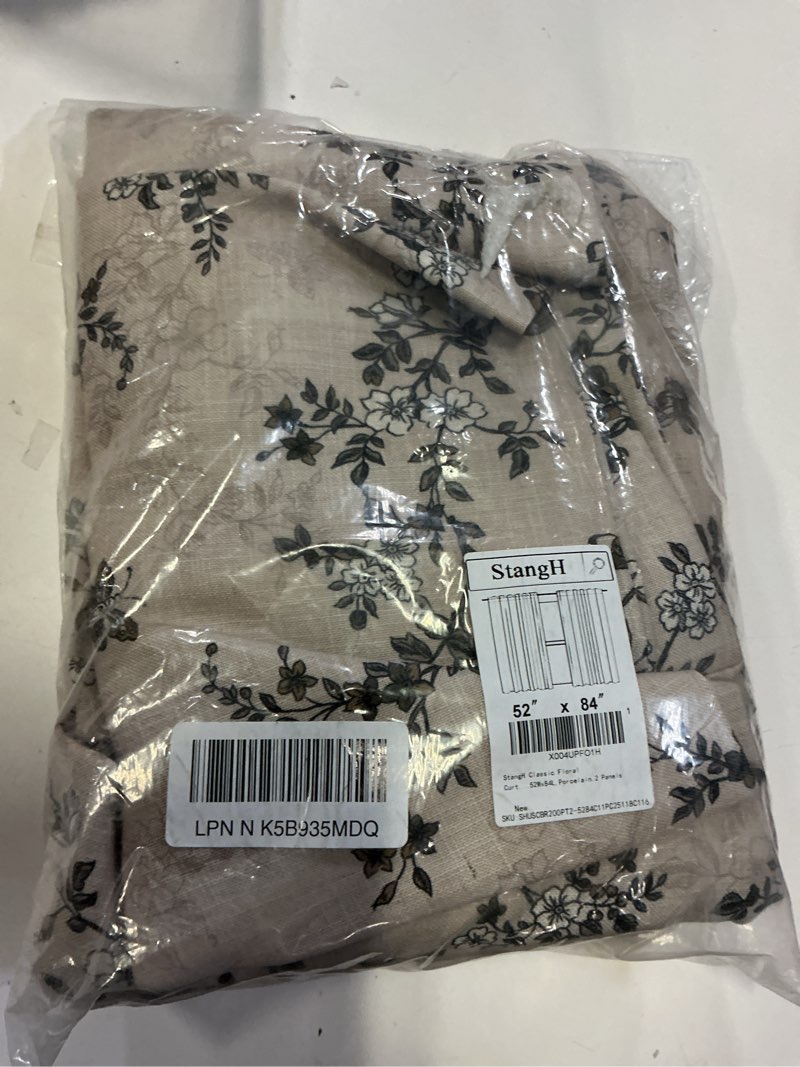 Condition photo showing Good Condition for stangh classic floral curtains vintage printed butterfly pattern thick linen textured non-see-through drapes for sliding door/guest room/kid's room,52wx84l?porcelain,2 panels w52xl84(pack of 2) porcelain