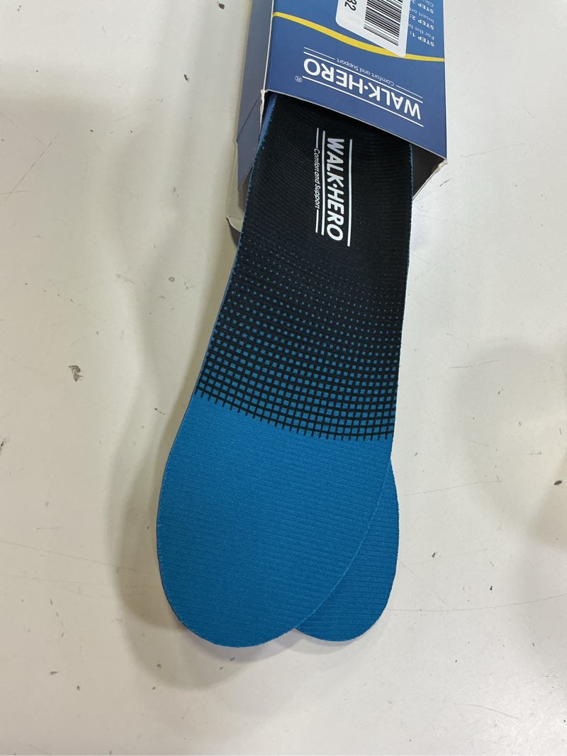 Condition photo showing Good Condition for inserts relieve plantar fasciitis - flat feet insoles arch supports, orthotic insoles for foot pain arch pain reduce muscle fatigue absorb shock (mens 6-6 1/2 | womens 8-8 1/2) mens 6 - 6 1/2 | womens 8 - 8 1/2 blue
