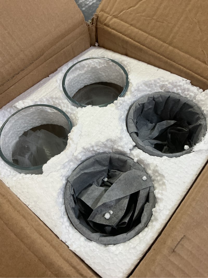 Condition photo showing Good Condition for everyday drinking glasses set of 8 drinkware hurricane glasses, kitchen glasses for cocktail, iced coffee, beer, ice tea, wine, whiskey, water, 4 tall glass cups & 4 short dof drinking