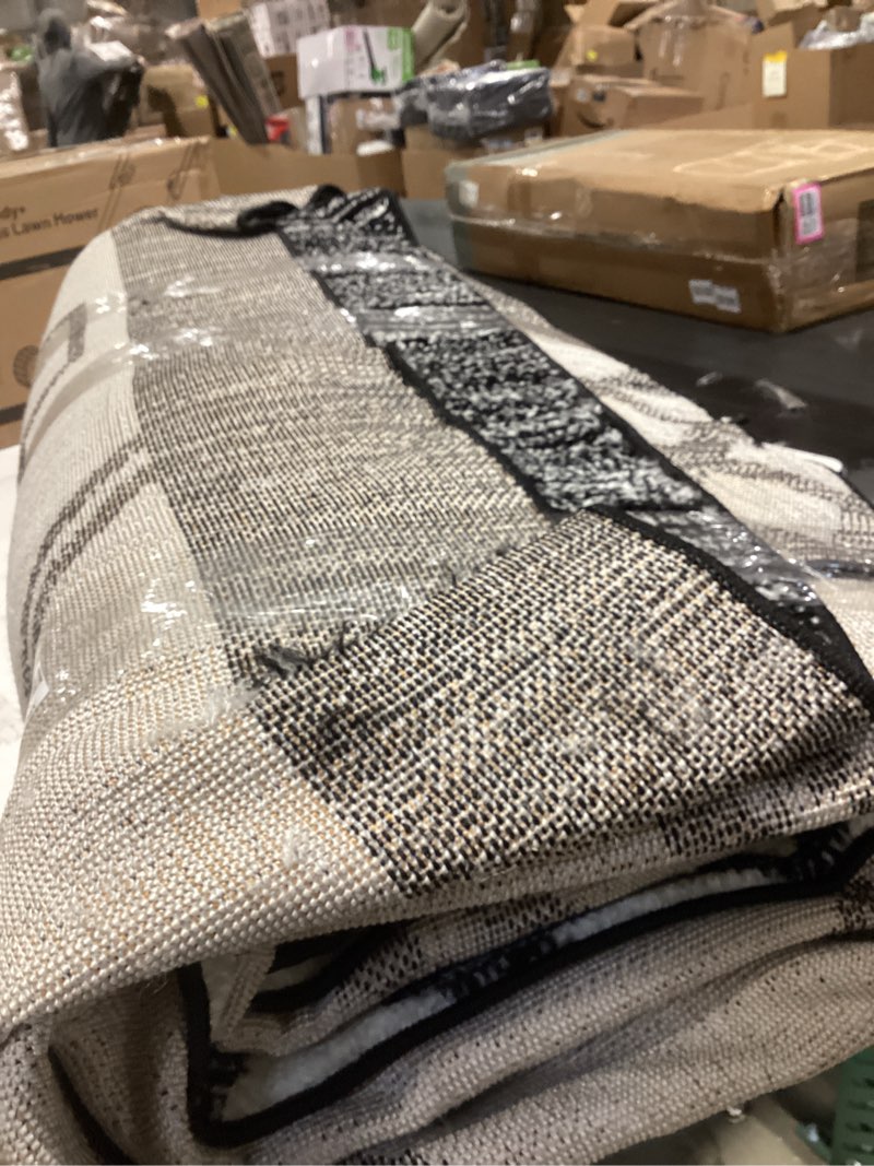 JONATHAN Y Amir Moroccan Beni Souk Cream/Black Indoor Area Rug, 10x13, Bohemian, Scandinavian, Easy-