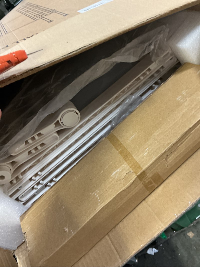 Condition photo showing Good Condition for 74.80-98.43'' Extra Tall Cat Gate, Adjustable 33.86” and 35.80" Wide, Transparent Full Door Pet Gate, Auto Close No Drilling Cat Proof Safety Gate for Doorway Stairs- White White W: 33.86-35.80"