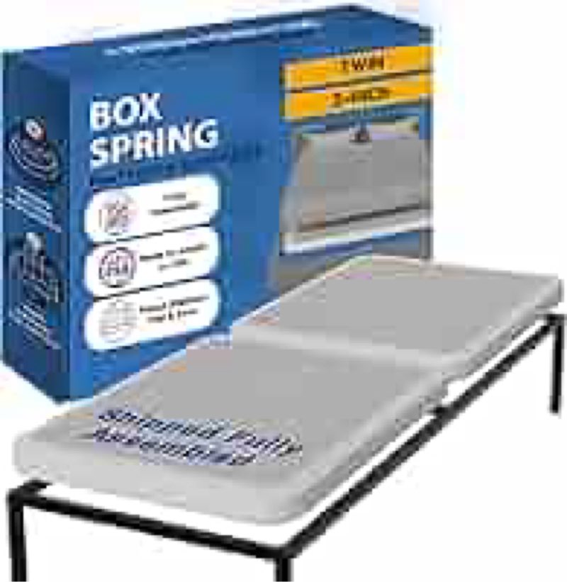 (Incomplete, missing base) Greaton, Box Spring Bed Base Full Size, 2-Inch Wood Amish Made in USA – Quiet Noise Free, 2-Pieces U