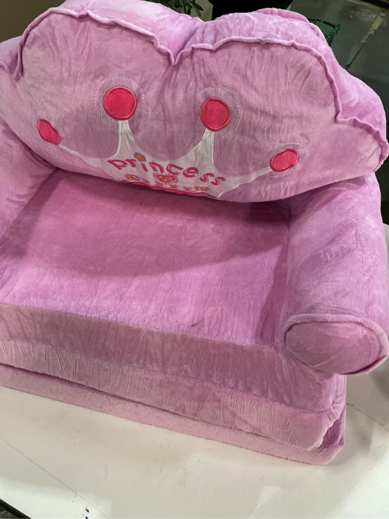 Condition photo showing As Is for (Similar)Singda Toddler Chair Toddler Couch: 2-in-1 Kids Chairs Comfy Kids Sofa Fold Out for Girls and Boys 1-3 Years Old, Pink Cat