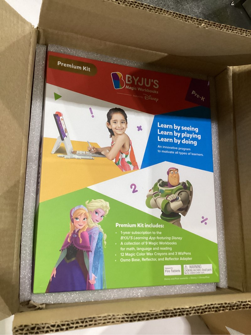 Condition photo showing New/Like New for BYJU’S Learning Kit: Disney, Pre-K Premium Edition (App + 9 Workbooks) - Preschool, Ages 3-5, Featuring Disney & Pixar Characters- Learn Numbers, Letters, Shapes & Colors- Osmo Fire base included Fire Tablet Pre-K