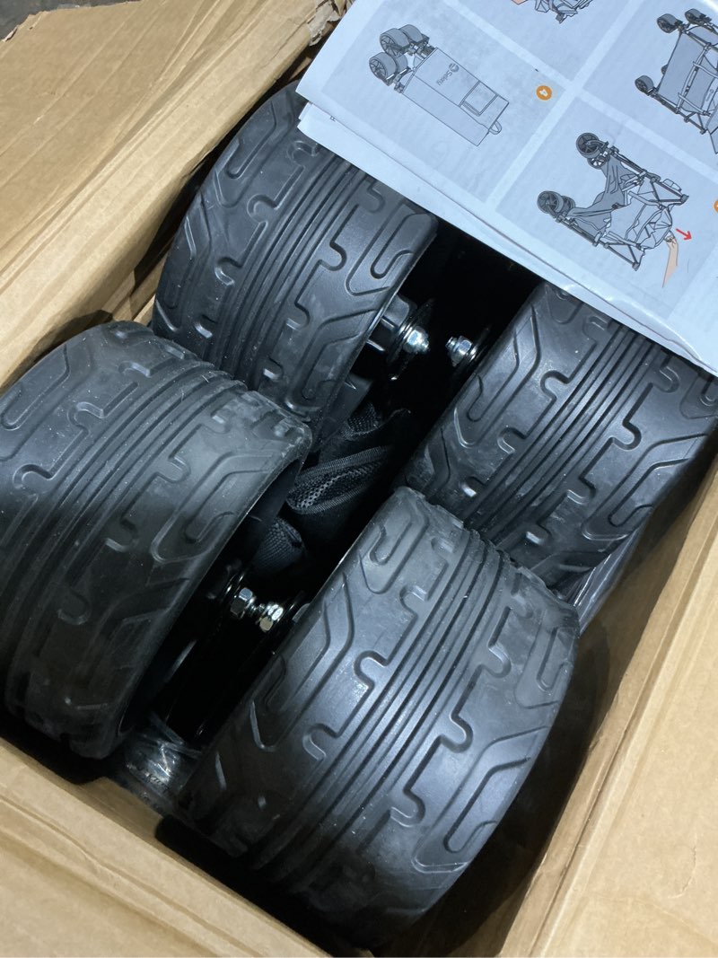 Condition photo showing Good Condition for 400l large capacity folding double decker wagon with brakes, 48" extra long extender cart, 500lbs heavy duty collapsible wagons, all-terrain big wheels for camping, sports, shopping. black carbon black