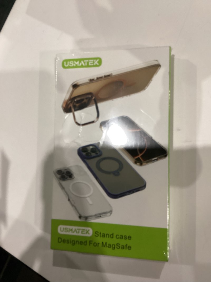 Condition photo showing New/Like New for for iPhone 16 Pro Case, with Stand, MagSafe Compatible, Military-Grade Drop Protection Adjustable Stash Stand (Clear/Transperant) for iPhone 16 Pro Clear, for Black Mobile