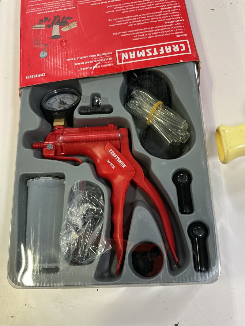 Condition photo showing Good Condition for craftsman brake bleeder, handheld, automotive (cmmt98287), red
