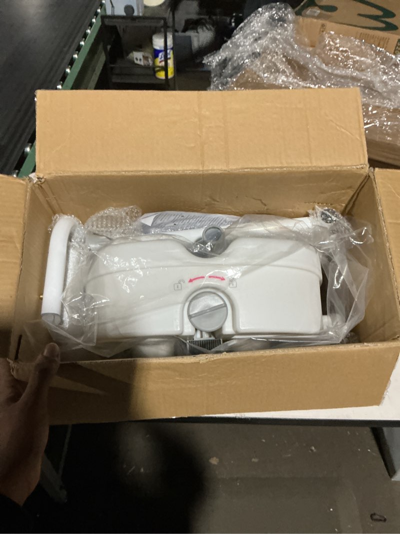 Condition photo showing As Is for Raised Toilet Seat with Handles for Elderly - Toilet Seat Risers for Seniors with Adjustable Padded Arms - Elevated Toilet Safety Seat for Standard or Elongated Commode