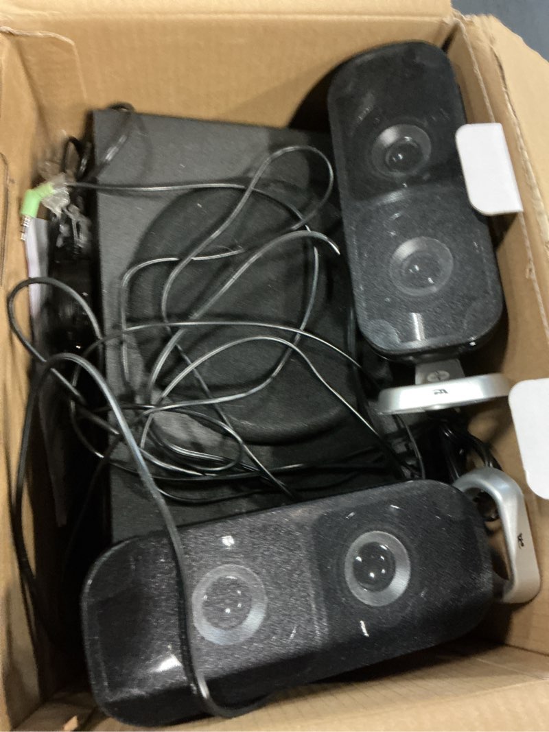 Condition photo showing New/Like New for Cyber Acoustics CA-3810 2.1 Multimedia Speaker System with Subwoofer, 80 Watts Peak Power, Strong Bass, Perfect for Music, Movies, and Games 2.1 80W