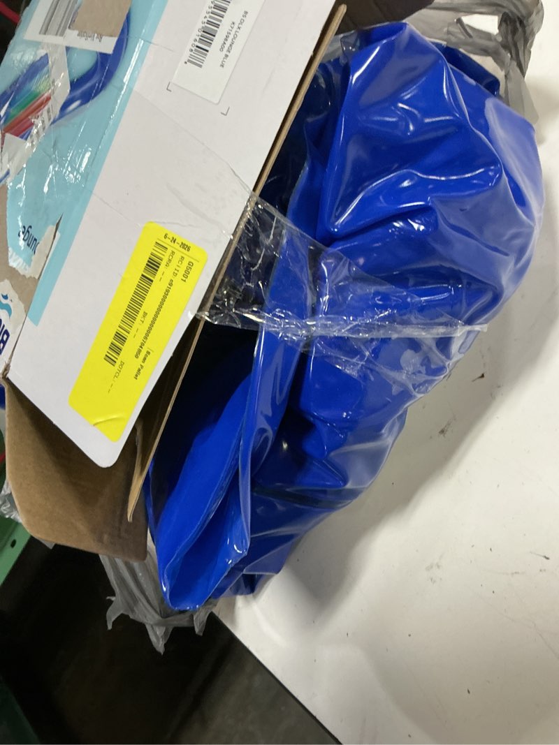 Condition photo showing As Is for bluescape deluxe lounge, inflatable pool float, blue, age 14 & up, unisex