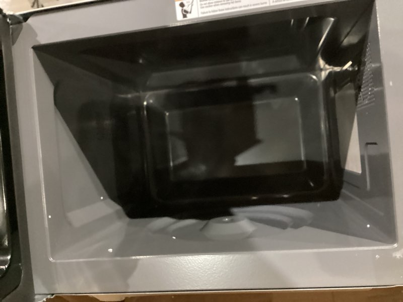 Condition photo showing As Is for breville bmo650sil compact wave soft close countertop microwave oven, silver
