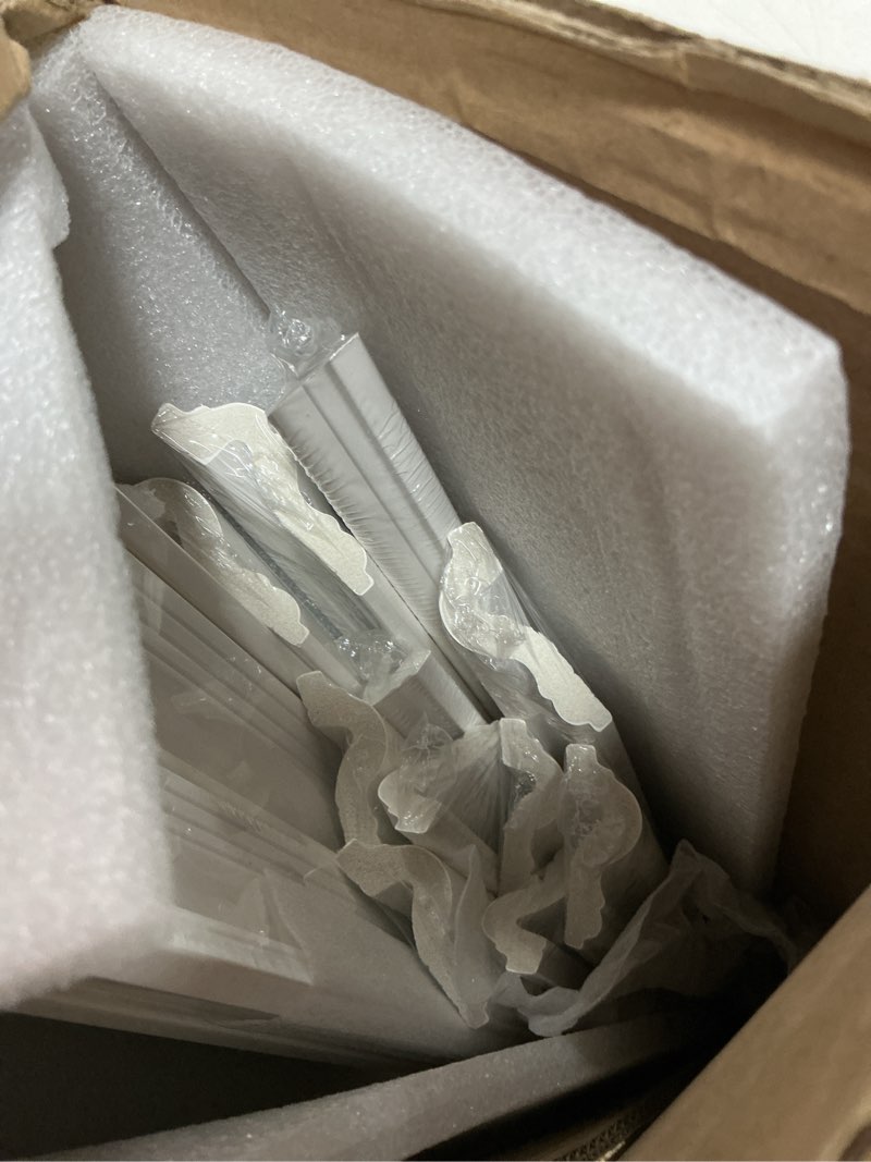 Condition photo showing Good Condition for Art3d Pre-Cut Wall Molding Set of 6 pcs, Ready-to-Assemble Wainscoting Panels for Interior Wall Décor Living Room Bedroom Accent Wall - Installed with Glue, 3 Top 3 Bottom White: Style 2