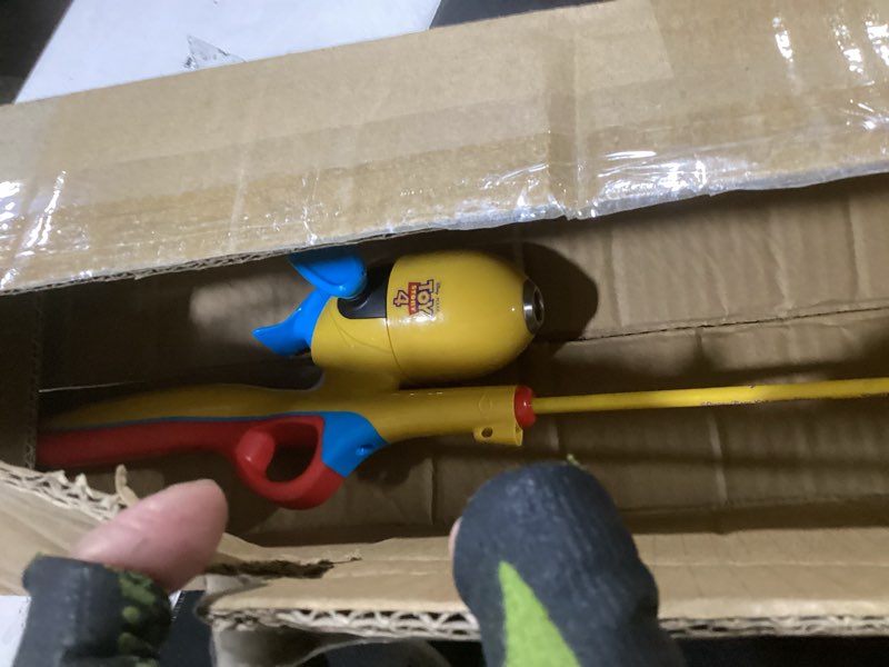 Condition photo showing As Is for shakespeare youth fishing reel and rod combo disney toy story beginner
