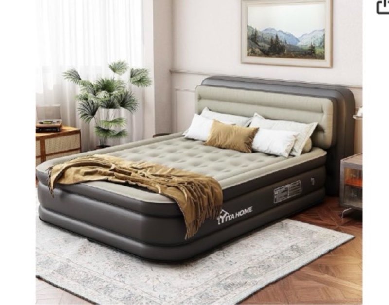 YITAHOME Queen Size Air Sofa Bed Mattress with Headboard and Pump, Blow Up Couch Inflatable Bed for 