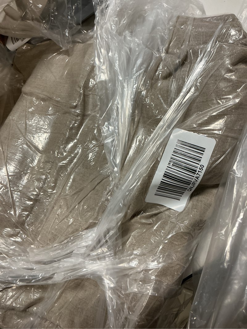 Condition photo showing Good Condition for european linen room darkening curtain - single panel, 48x96, dark flax