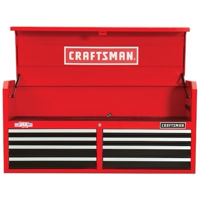 craftsman 2000 series 51.5-in w x 24.5-in h x 16-in d 8 -drawer steel tool chest ( red and black )