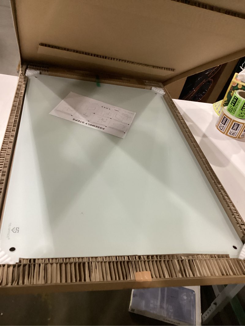 TSJ OFFICE Glass Dry-Erase Board - 36 x 24 Inches Wall Mounted Whiteboard with Magnetism, Large Fram