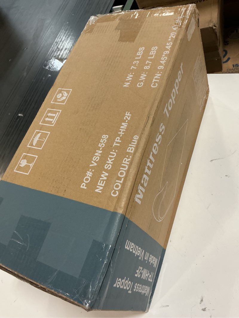Condition photo showing New/Like New for memory foam mattress topper full - 2 inch gel infused bed toppers, pressure relief mattress pad for dorm room, certipur-us certified 2 inch full blue