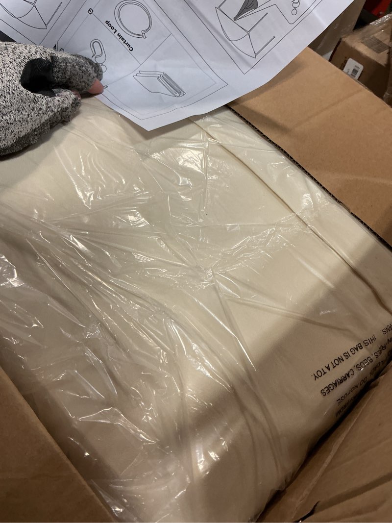 Condition photo showing Good Condition for gazebo privacy curtains 10' x 12' with mosquito windows, 4-panels side wall with zipper universal replacement for patio, outdoor canopy, garden and backyard, beige(curtain only) 120"w x 144"l (pack of 1) beige