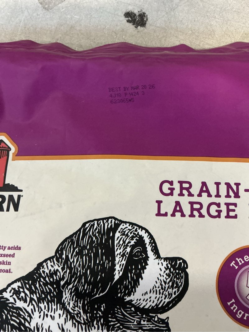 Condition photo showing New/Like New for Redbarn Grain-Free Large Breed Dog Food Kibble - Beef & Lamb Recipe - Made in USA No Chicken Recipe with Functional Ingredients to Support Healthy Heart, Joints, Digestion, Skin & Coat - 15lb( BB MAR/ 20  2026) 